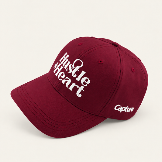 Hustle & Heart · vista de producto sobre fondo neutro